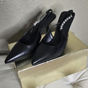 NIB! Size 7 Slingback Heels/pumps W/bejewled Strap Embellishments
